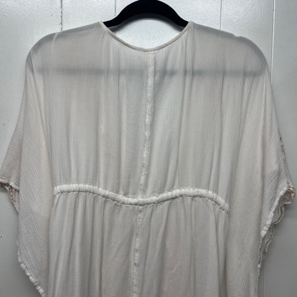 Elan Women's Embroidered Gauzy Bohemian Tunic Top Size Small Oversized Beachy - Picture 10 of 15